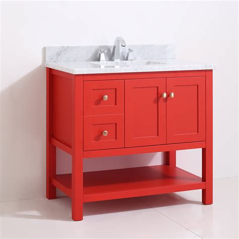 red bathroom vanity for sale