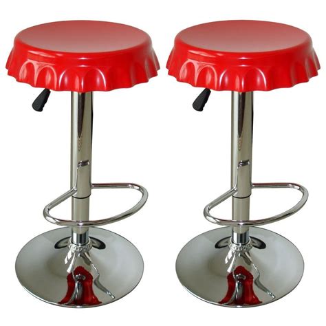 Red Bottle Cap Bar Stools