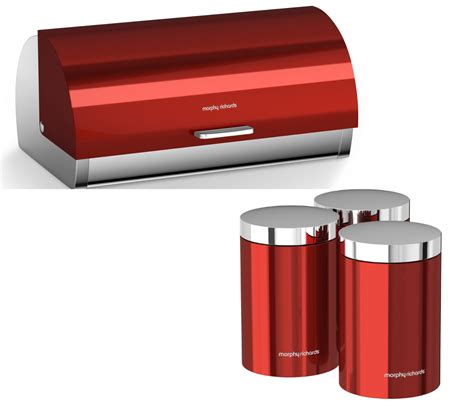 Red Bread Bin And Canisters