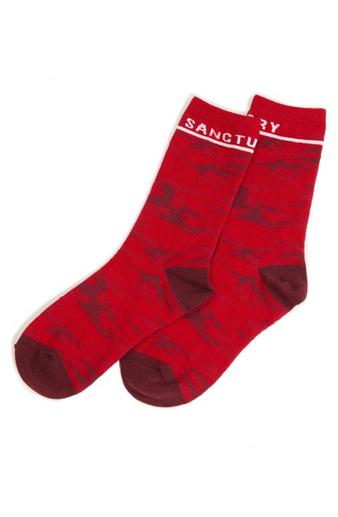 Red Camo Crew Socks