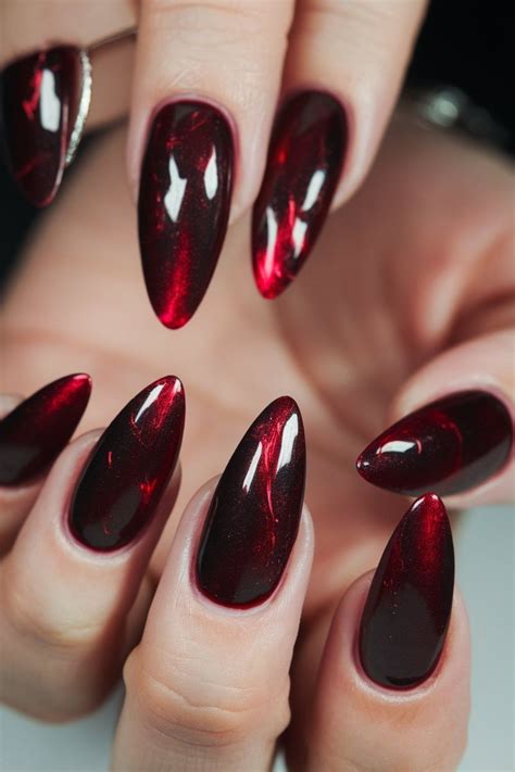Red Cat Eye Nails