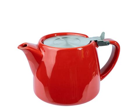 Red Ceramic Infuser Teapot