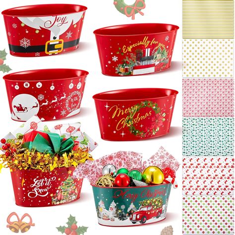 Red Christmas Buckets