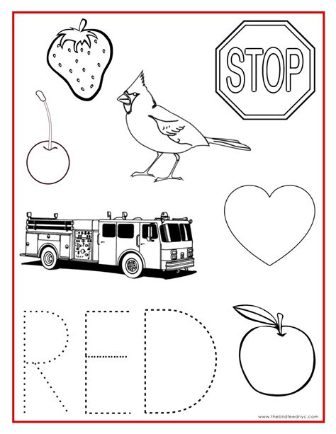 red coloring pages printable