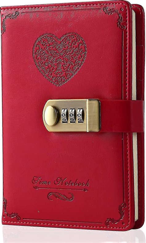 Red Combination Lock Diary