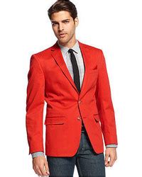 Red Cotton Blazer