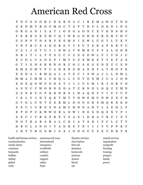 red cross word search