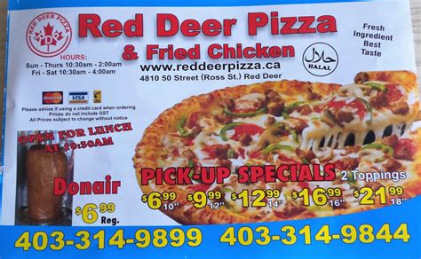 red deer pizza menu