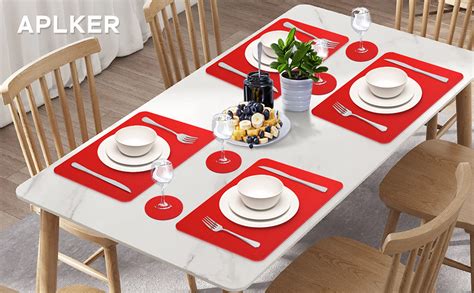 Red Dining Table Mats