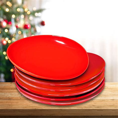 Red Dinner Plates Set Of 6