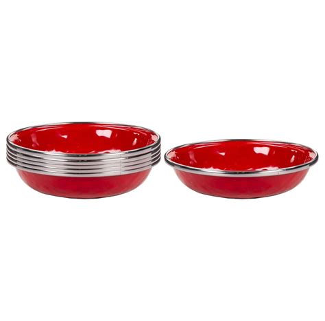 Red Enamelware Dishes