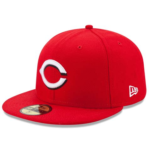 red fitted baseball hat