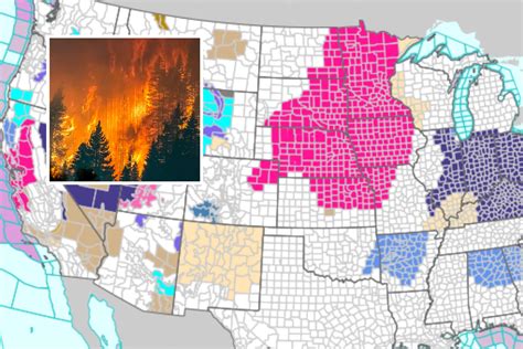 red flag fire weather warning today near me map