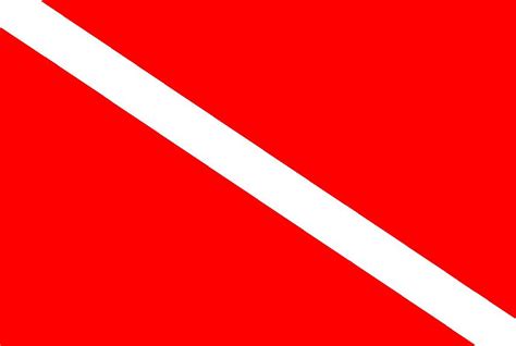 Red Flag White Diagonal Stripe