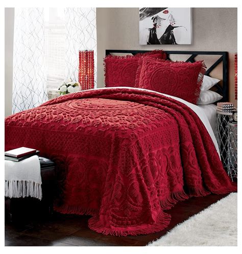 Red Floral Bedspread