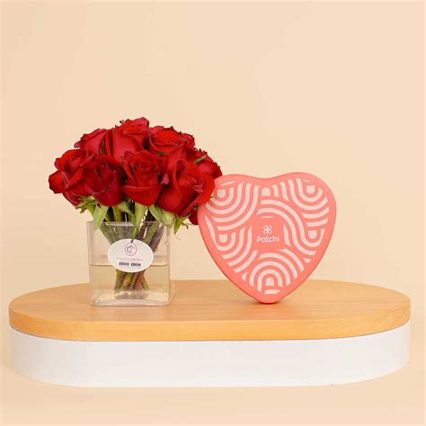 Red Flower Vase Box