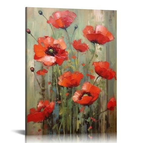 Red Flowers Wall Decor