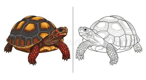 Red Footed Tortoise Coloring Page