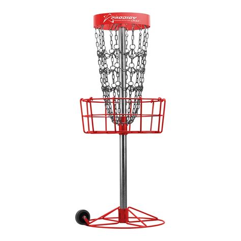red frisbee golf basket