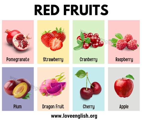 Red Fruits Examples