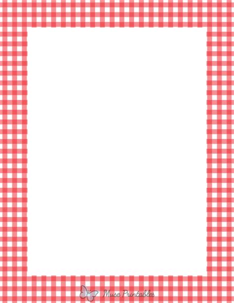 Red Gingham Border Printable