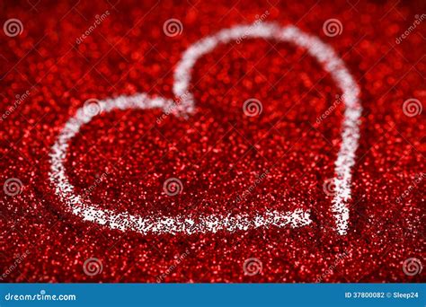 Red Glitter Heart Background