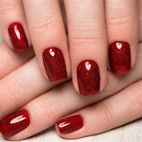 Red Glitter Nails Design