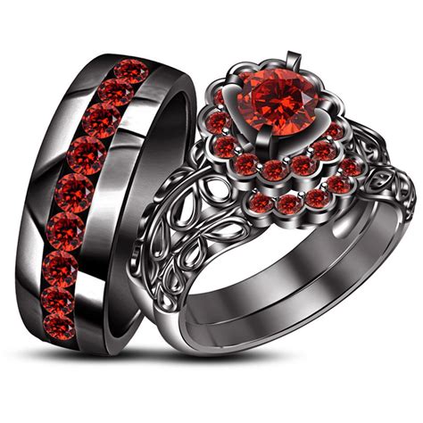 red gold ring with black diamonds
