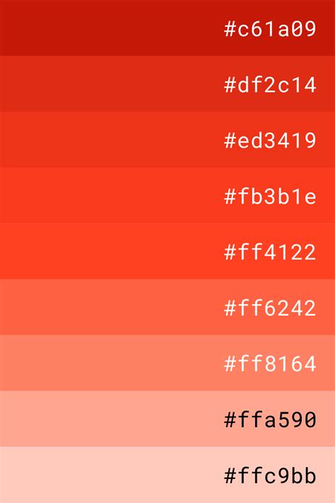 red hex code gradient