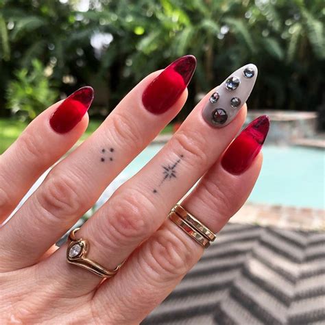 Red Jelly Nails Design Simple