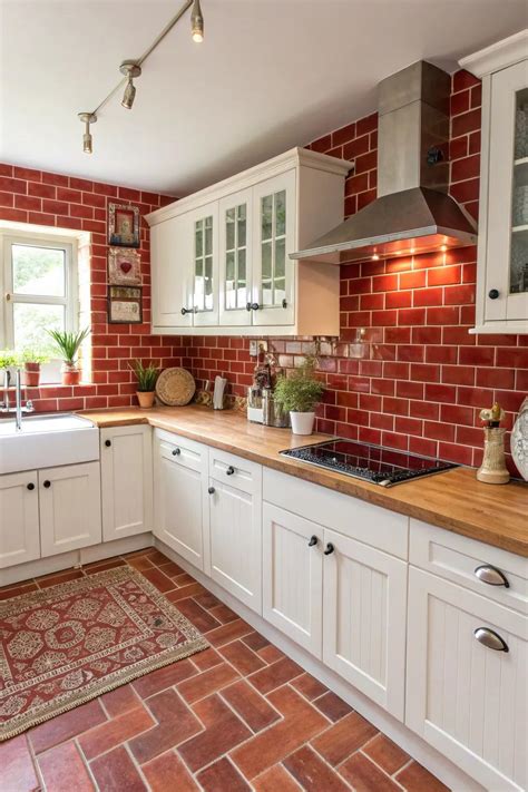 Red Kitchen Tiles Design