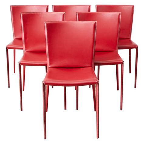 Red Leather Dining Chairs
