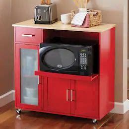Red Microwave Cart