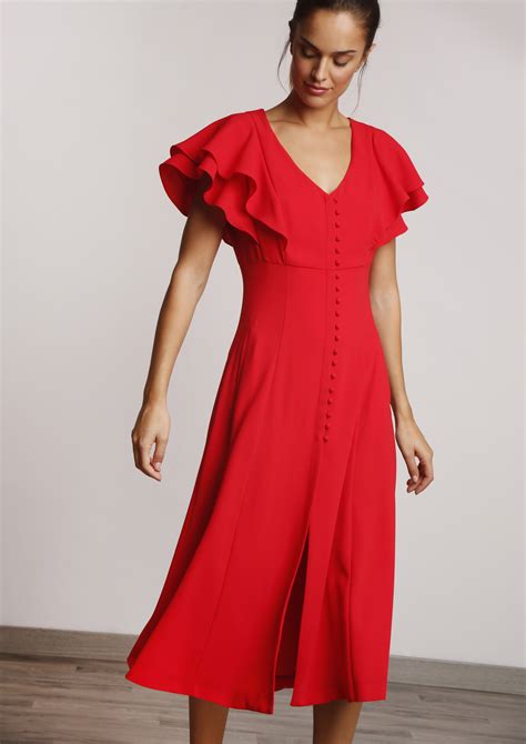 red midi dress casual