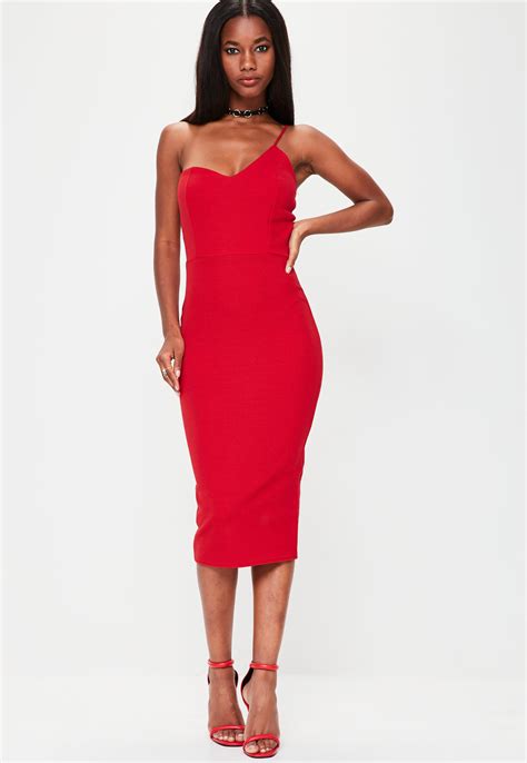 red midi dress missguided