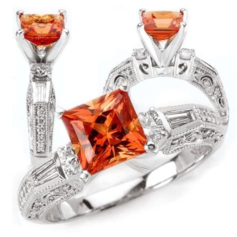 red orange sapphire ring
