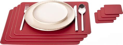Red Placemats Leather