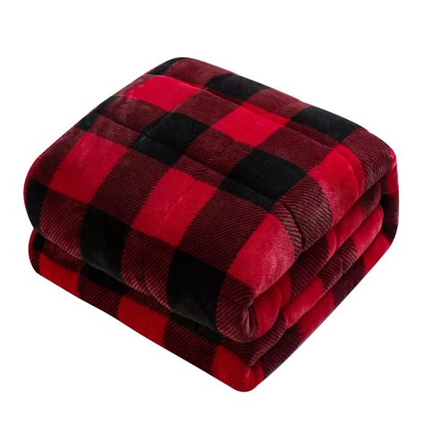 Red Plaid Weighted Blanket