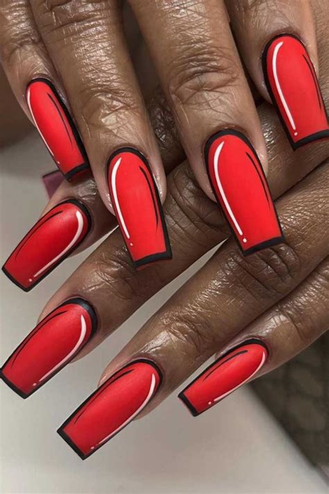 Red Pop Art Nails