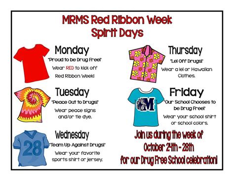 red ribbon week dress up days