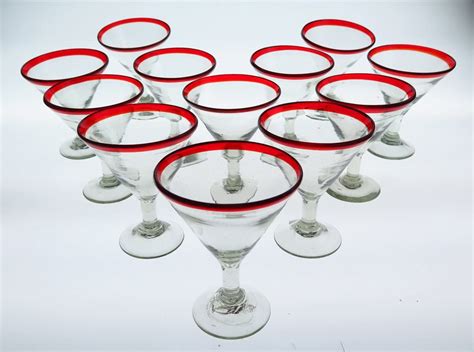 Red Rim Drinking Glasses