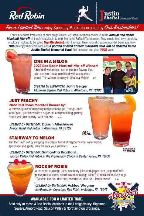 red robin cocktail menu