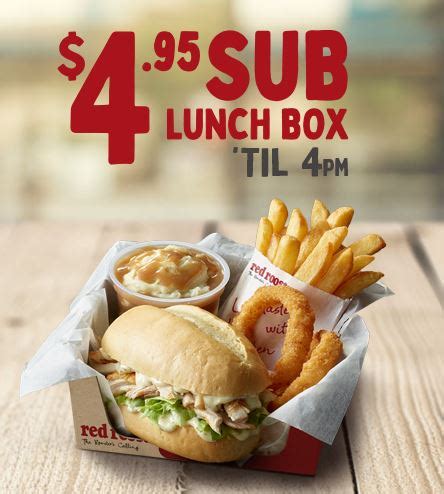 red rooster lunch time deals