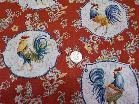 red rooster quilt fabric