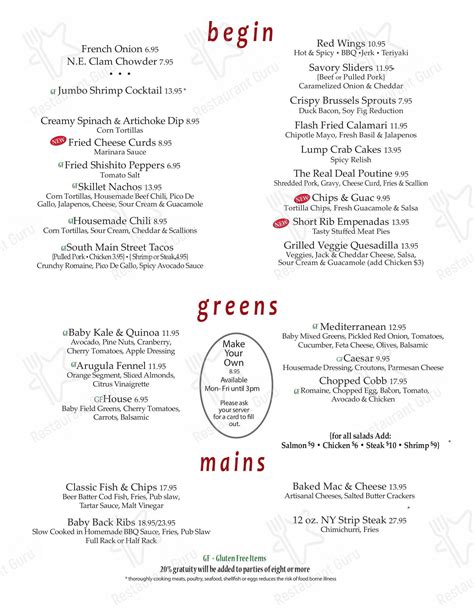 red rooster wilton menu