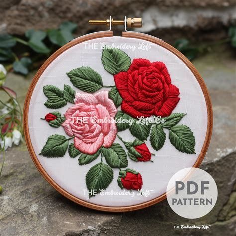 Red Rose Embroidery Thread