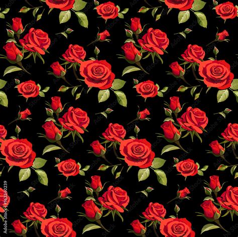 Red Rose Pattern Wallpaper