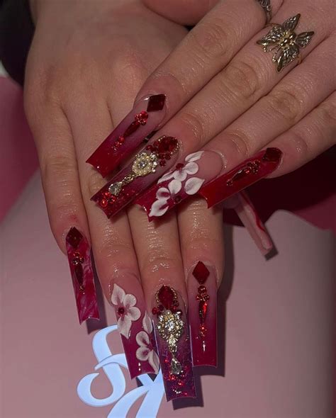 Red Rose Quince Nails