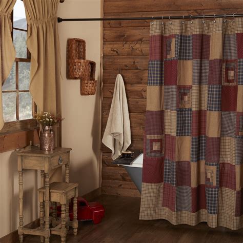 Red Rustic Shower Curtains
