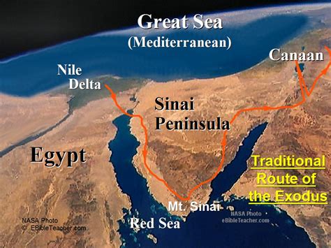 red sea map moses journey